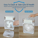 Portable Air Conditioner Fan USB Electric Fan with LED Light,