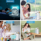 Portable Air Conditioner Fan USB Electric Fan with LED Light,