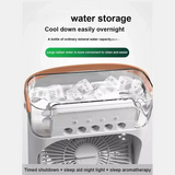 Portable Air Conditioner Fan USB Electric Fan with LED Light,