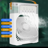 Portable Air Conditioner Fan USB Electric Fan with LED Light,