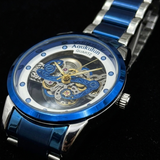 Luxury Skeleton Quartz Watch For Men Elegant Stainless Steel