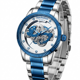 Luxury Skeleton Quartz Watch For Men Elegant Stainless Steel