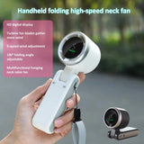 Folding Turbo Fan With 5 Speed Adjustment Portable Rechargeable Cooling Device